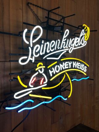 Leinenkugel ' s Neon Bar Sign - Honeyweiss Glass Tubes Made in U.  S.  A. 3