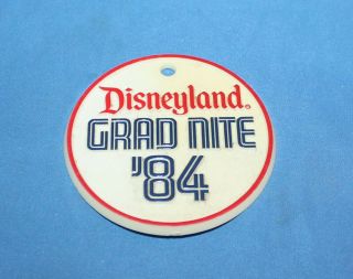 Rare Vintage Disneyland Grad Nite 1984 Plastic Medallion 2 3/4 " Red White & Blue