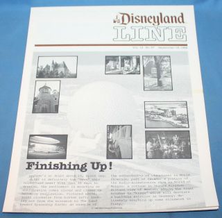 Disneyland Line Vol 14 No.  37 September 16,  1982 Cast Member Item