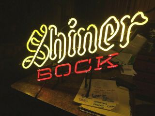 Shiner Bock Beer Neon Sign Lamp Light Beer Bar 27 " X 18 " X 6 "