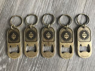 Set Of 5 Great Lakes Brewery Keychain Bottle Openers (brushed Brass Tone)
