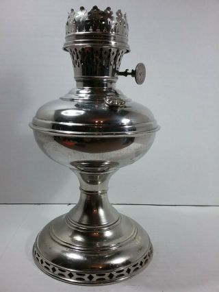 Aladdin Model 2 Nickel Plated Kerosene Mantle Lamp C 1910