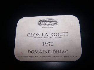 Etiquette Vin Clos De La Roche 1972 Domaine Dujac Wine Label Wein Etikett