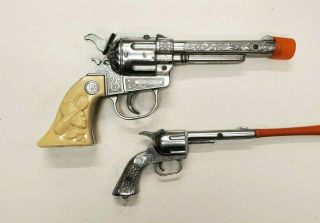 2 Vintage Kilgore Toy Cap Guns.  Cowboy Grip Ranger & Pal.  2 - Pistols 1950 