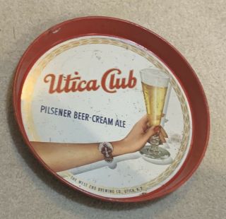 Vintage Utica Club Pilsner Beer - Cream Ale 12 " Metal Tray