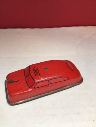Antique Vintage Argo Fire Chief Friction Red Tin Metal Car