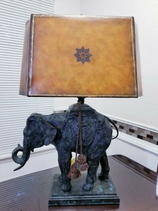 Maitland Smith Bronze Elephant Table Lamp.