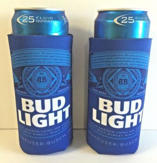 Bud Light Beer 24 Oz.  Koozie - Set Of 2 - Fits 25 Oz Extra Ounce Cans & F/s