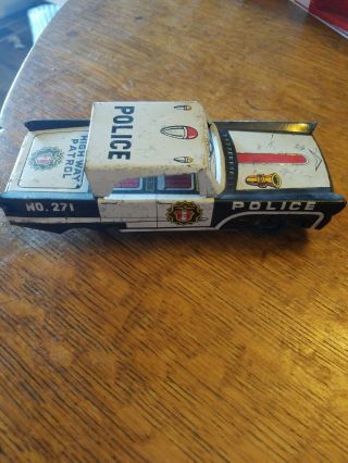 Vintage Highway Patrol/police Cruiser Tin Made In Japan.  271
