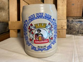 Vintage Schultheiss Berlin.  5l Stoneware Beer Stein Mug West Germany