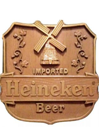Vintage Heineken Beer Windmill Sign Plaque 1984