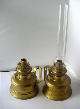 Two (2) Gaudard Oil Lamps Wall Mount - Made In France