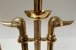 Pair Vintage Brass,  Double Duck Head Table Lamps.  and Stunning 5