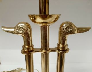 Pair Vintage Brass,  Double Duck Head Table Lamps.  and Stunning 6