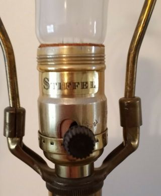 Mid Century Modern Stiffel Tommi Parzinger Brass 3 Stack Lamps Pair VGC Wow 4