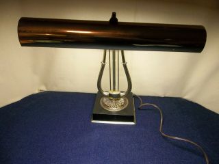 Vintage Laurel Mcm Gold Swedish Brass & Black Desk Table Top Banker 