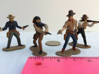 Miniature Cowboy Figures Set Of 4 Painted Collectible Western Diorama