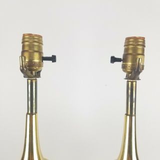 Mid Century Modern Lamps Brass Greek Key Pair Urn Set Stiffel Vintage 4