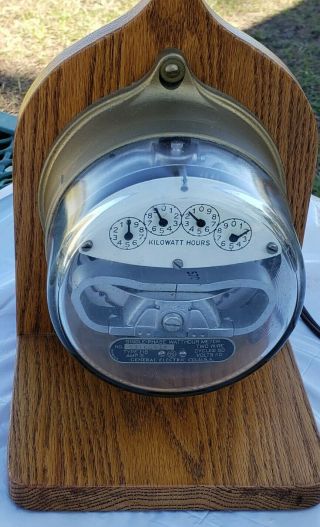 Old Electric Power Meter Table Lamp Steam Punk 20.  5 "