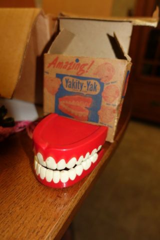 Yakity Yak Talking Teeth Tin Wind Up Toy Boxed 1951 Japan (no Key)