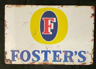 Fosters Beer Vintage Antique Collectible Tin Metal Sign Wall Decor