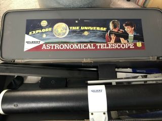 Gilbert 80 Power Astronomical Telescope In Case Circa 1958,  Inserts