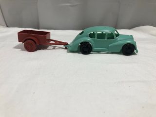 Reliable Product Turquoise 6 Plastic Car And Red 2 Trailer Vintage Toys Canada
