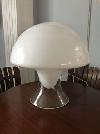 Vintage Mid - Century Modern Mcm Gino Vistosi Murano Glass Mushroom Table Lamp