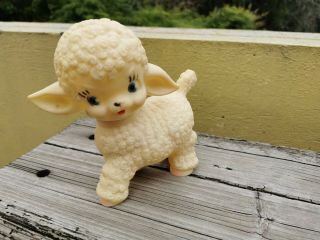 Vtg Rare Mexican Rubber Happy Lamb Squeaky Clone Toy Made In Mexico Squeeze