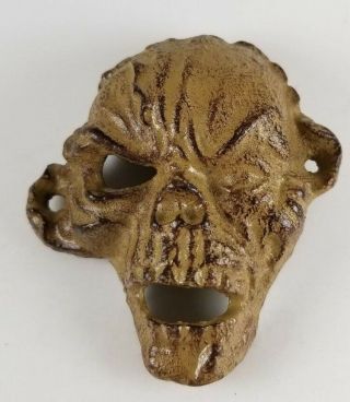 One Eyed Head Skull Cast Iron Bottle Opener Pirate Zombie Voodoo -