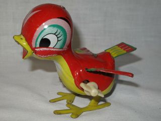 Vintage Mikuni Tin Windup Hopping Bird 1950 