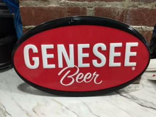 Genesee Beer Tin Beer Sign Mancave Bar Advertisement Rochester Keg Gas Oil