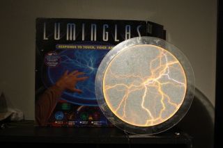 Luminglas 12 " Orange Yellow Sunburst Tesla Lightning Light Disc Touch Sound