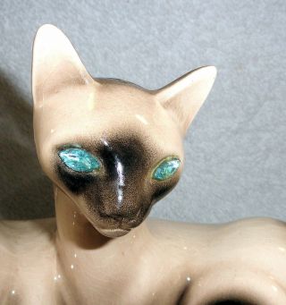 Vtg MCM Retro Siamese Cat TV Lamp Figurine Lane California Jewel Eyes Needs Cord 3