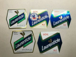 Canada Beer Labels - La Brasserie Molson - 5 Different Laurentide Labels
