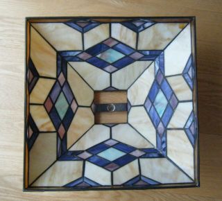Tiffany Mission Craftsman Arts&crafts Stained Slag Glass Lamp Shade Square 14x14