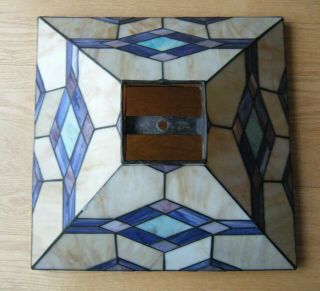 Tiffany Mission Craftsman Arts&Crafts Stained Slag Glass Lamp Shade Square 14x14 2