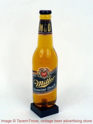 1980s Miller Draft " Mgd " Bottle - Shape 9 " Acrylic Tap Handle Tavern Trove
