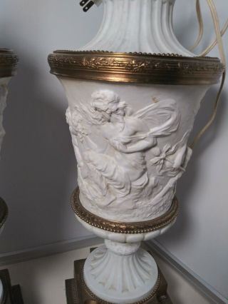 Vintage Hollywood Regency Ceramic And Brass Lamps 41 