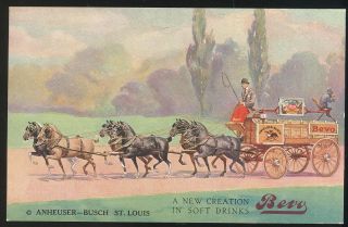 1910 - 20s Anheuser Busch Brewery Art Post Card Advertising Bevo Soft Drinks