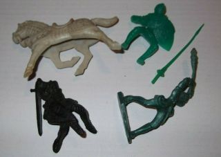 Vintage Timmee Knights And One Robin Hood Figure,  Marx