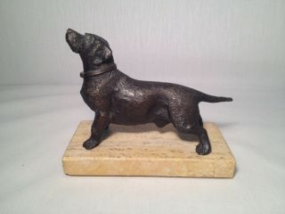 Vintage Cast Iron Dachshund Dog Figure Paperweight