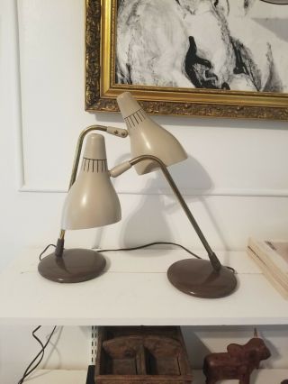 Mid Century Gerald Thurston For Lightolier Desk Lamps