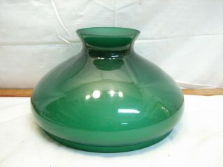Early 10 " Emerald Green Glass Lamp Shade Light Fluid Oil Rayo Table