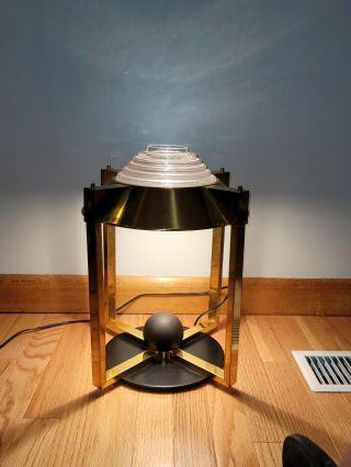 Robert Sonneman For George Kovacs Post - Modern Brushed Memphis Design Table Lamp