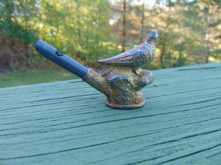 Vintage Metal Bird Whistle Great 3 1/4 " Wide By 2 " High Paint