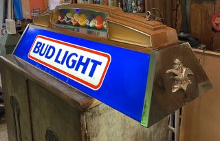 Vintage Bud Light Pool Table Light With Pool Balls Billiards 1986 Sign Beer Ad