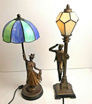 Mary Poppins Returns Stained Glass Accent Table Lamps Dale Tiffany & Jack Pair