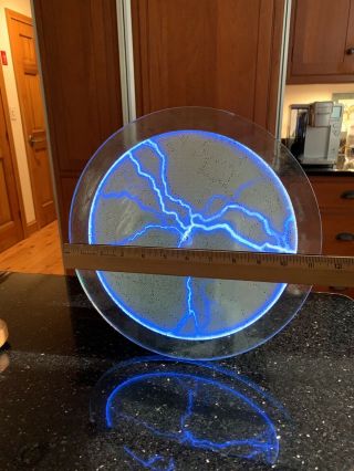 Luminglas 12” Blue Plasma Tesla Lightning Light Disc Touch Sound Reactive PARTY 2