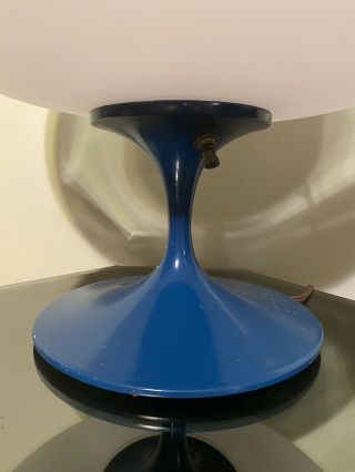 Vintage Royal Blue Laurel Mushroom Lamp Bill Curry Mid Century Modern 3